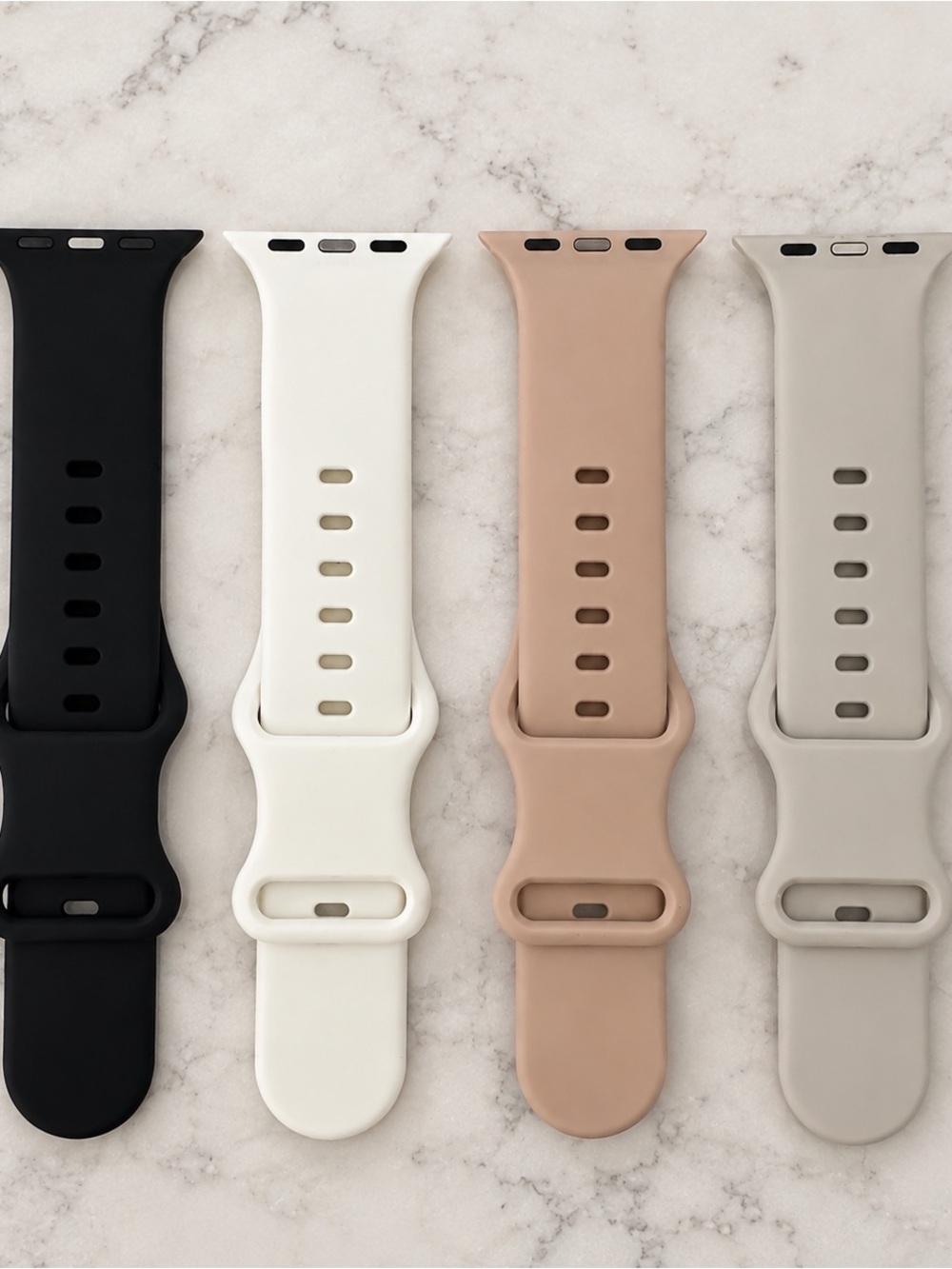 AMSKY 4 Pack Apple Watch Bands 38/40/41mm Black White Tan Gray New